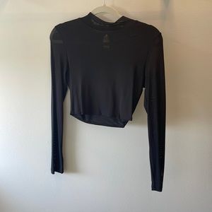Black mesh top